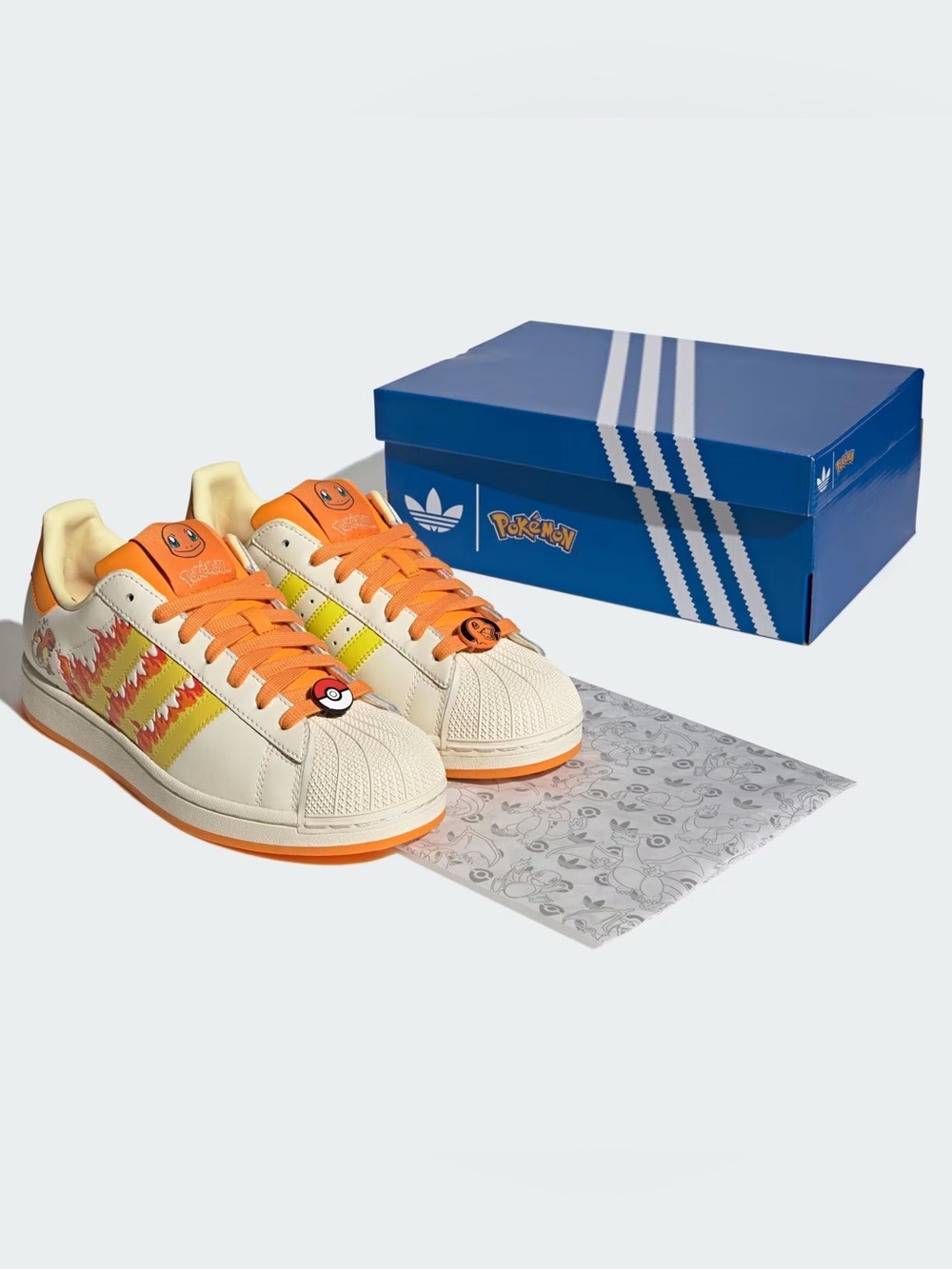 🔥 ADIDAS SUPERSTAR II X POKÉMON CHARMANDER 🔥 - Picture 2 of 2